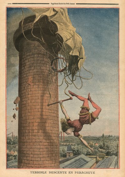 Dreadful parachute drop, Viola Spencer, illustration from 